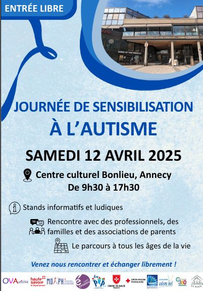 Samedi 12 avril 2025 : Journée de sensibilisation à l'autisme
